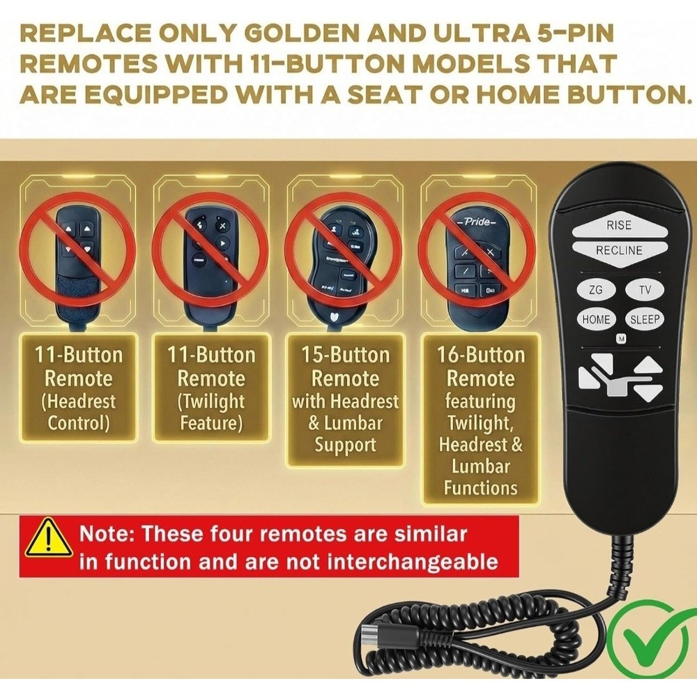 5-Pin Lift Chair Remote Replacement Compatible with Golden&Ultra Comfort... - Picture 2 of 7